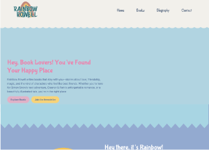 View Rainbow Rowell WordPress website case study