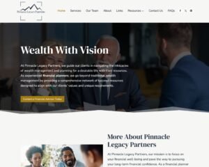 Financial advisor website design for Pinnacle Legacy Partners