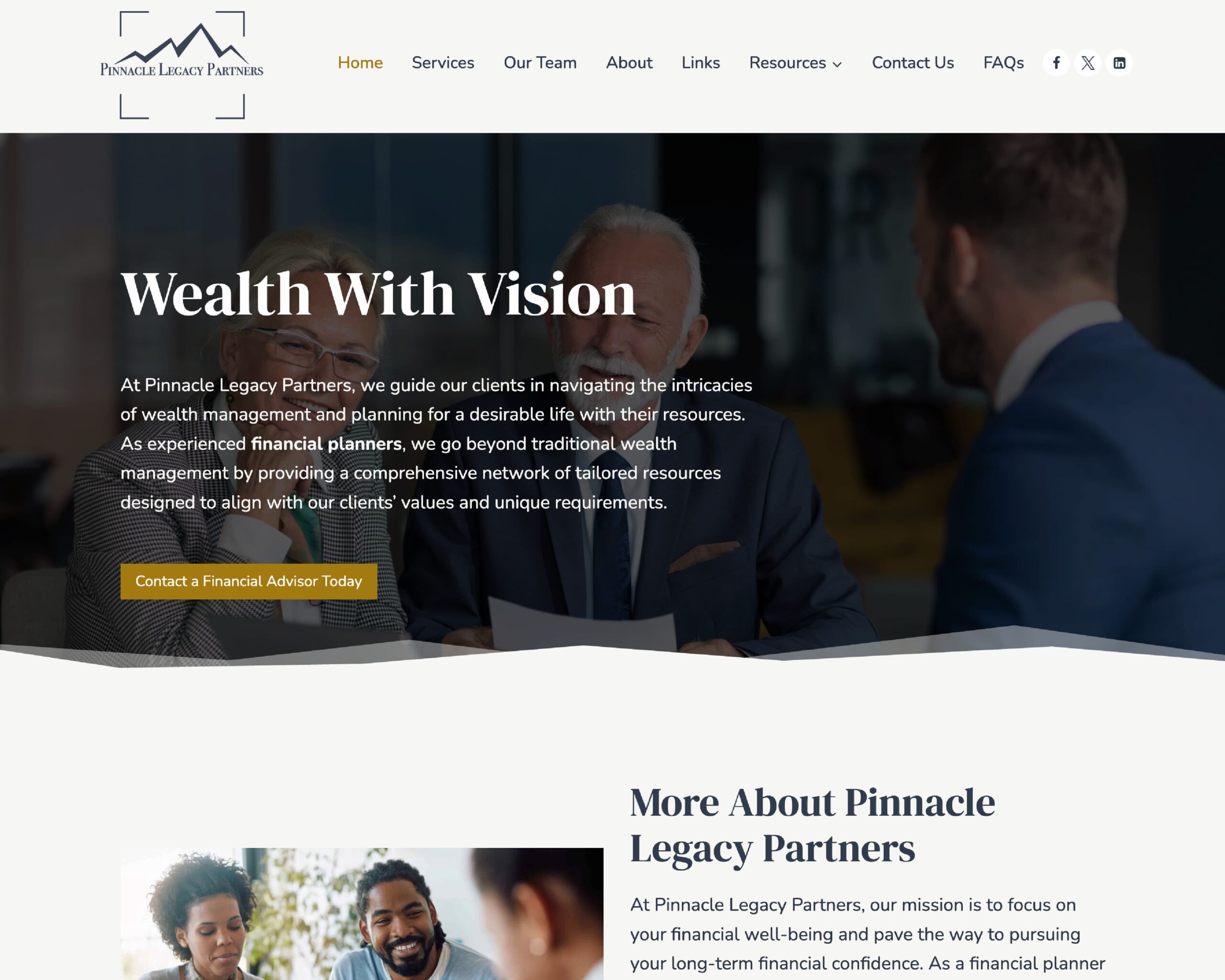 Branding and web design project for Milwaukee business Pinnacle Legacy Partners